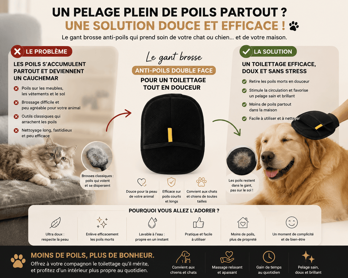 Gant de Toilettage pour Animaux