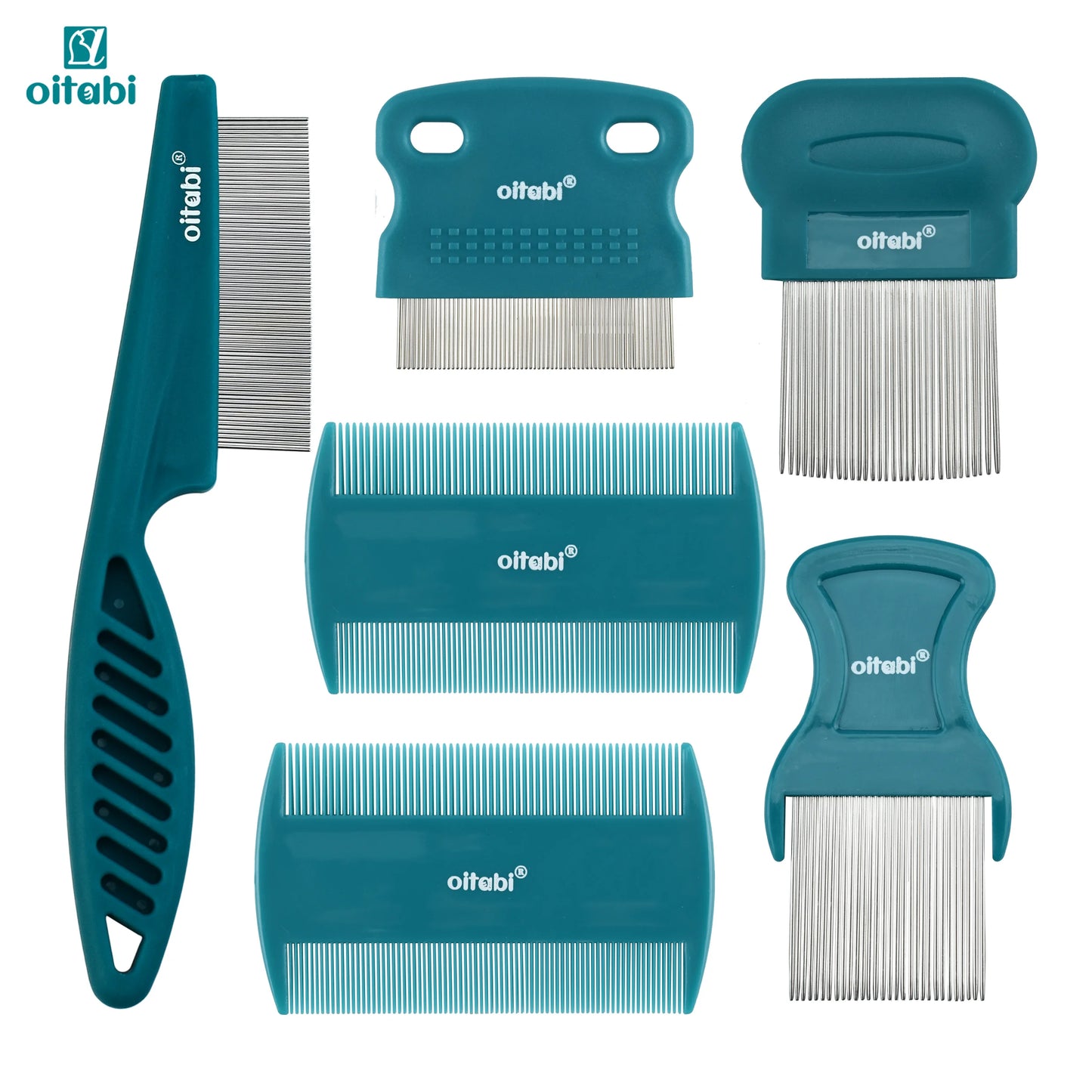 3/4/5/6Pcs Dog Grooming Comb Set, Pet Flea Lice Stainless Steel Cat Combs, 2-In-1 Double Sided Dogs Tear Stain Remover