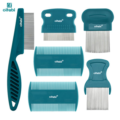 3/4/5/6Pcs Dog Grooming Comb Set, Pet Flea Lice Stainless Steel Cat Combs, 2-In-1 Double Sided Dogs Tear Stain Remover