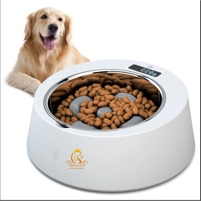 EUR PET Smart Pet Dog Food Slow Feeder Food Stainless Steel Dog Bowl with Digital Weighing