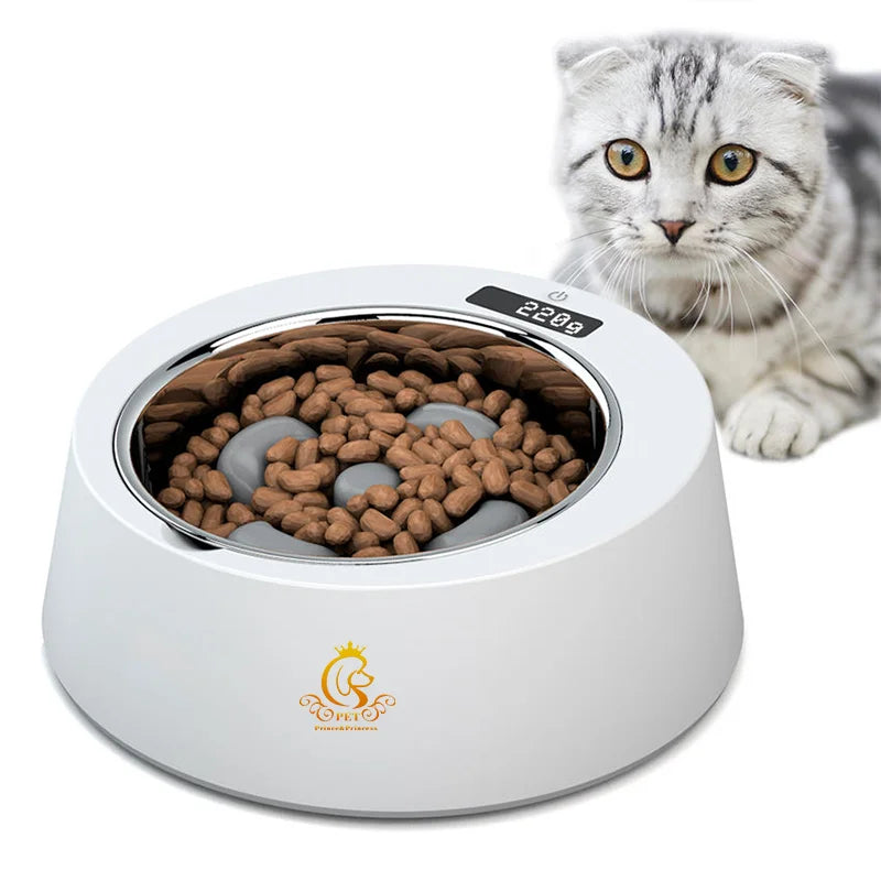 EUR PET Smart Pet Dog Food Slow Feeder Food Stainless Steel Dog Bowl with Digital Weighing