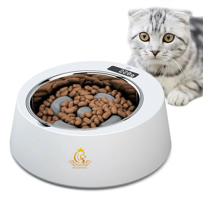 EUR PET Smart Pet Dog Food Slow Feeder Food Stainless Steel Dog Bowl with Digital Weighing
