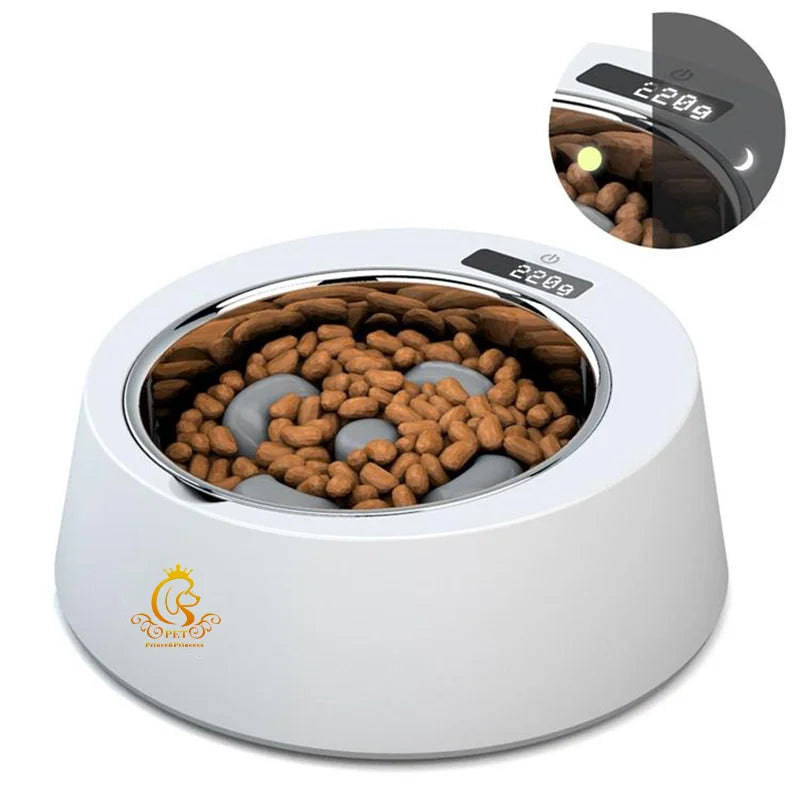 EUR PET Smart Pet Dog Food Slow Feeder Food Stainless Steel Dog Bowl with Digital Weighing