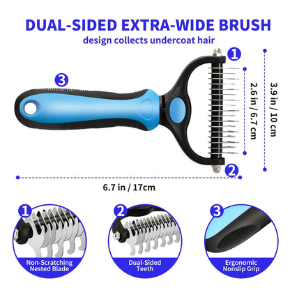 Chiot et chaton avec la brosse démêlante Animyhome