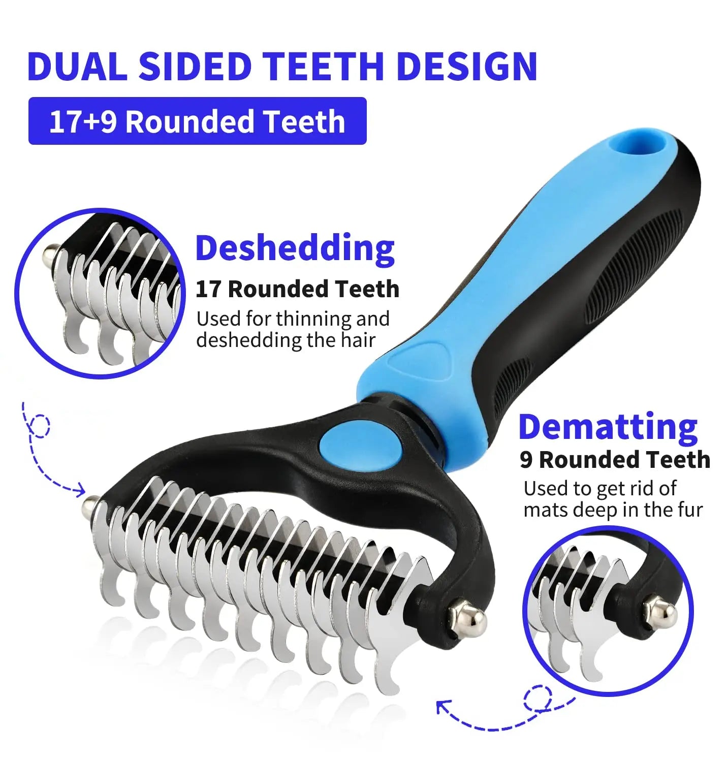 Brosse démêlante professionnelle - vue détaillée des dents en acier inoxydable