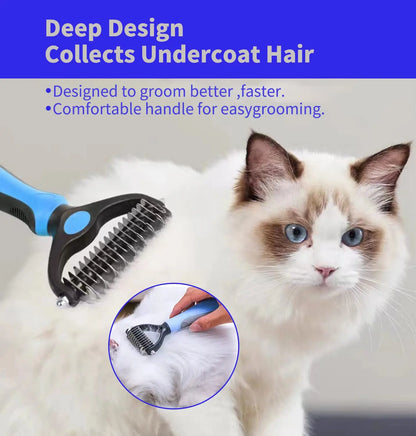 Brosse démêlante professionnelle pour chien et chat, poignée ergonomique