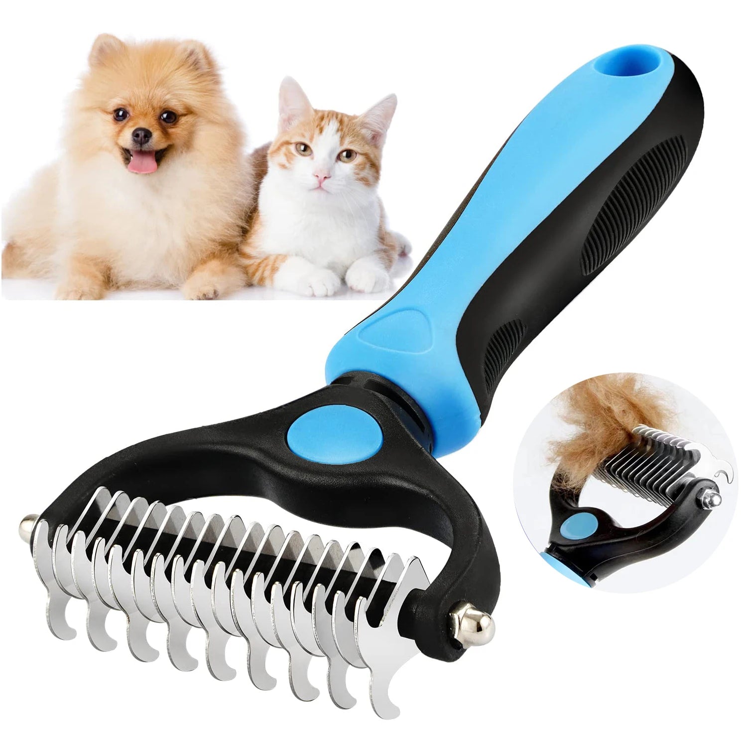 Brosse démêlante professionnelle pour chien et chat, anti-nœuds, anti-perte de poils