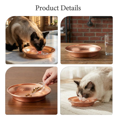 Luxurious Copper Cat Bowl Food Dishes Feeding & Watering Supplies Dog Basic Bowls