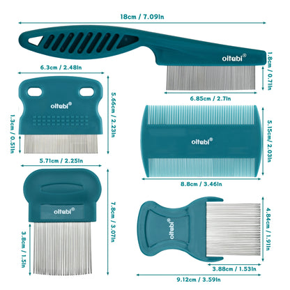 3/4/5/6Pcs Dog Grooming Comb Set, Pet Flea Lice Stainless Steel Cat Combs, 2-In-1 Double Sided Dogs Tear Stain Remover